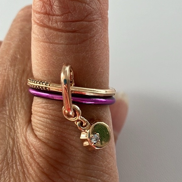 Pandora Lucky Bottle Cap ring set: 14k rose gold; 925 silver - Picture 9 of 16